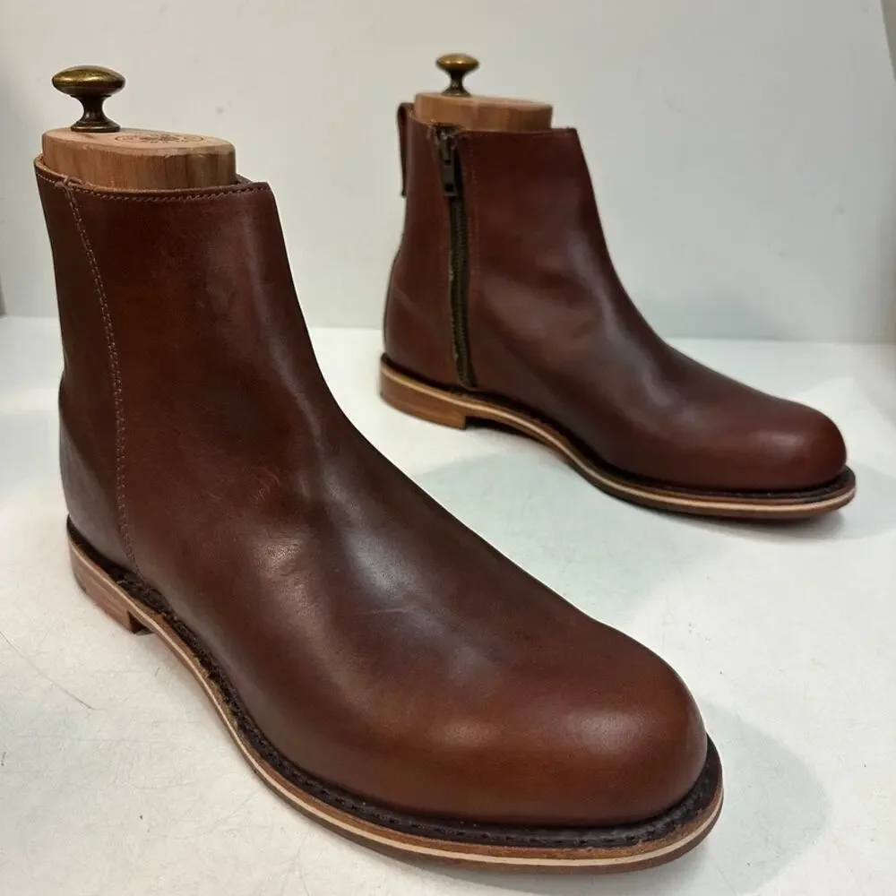 NWOT Rancourt & Co x Helm Pablo Boot Zipper Moto Horween Made in Maine USA 8.5 D